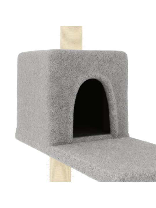 Škrabadlo pro kočky se sisalovými sloupky světle šedé 95 cm