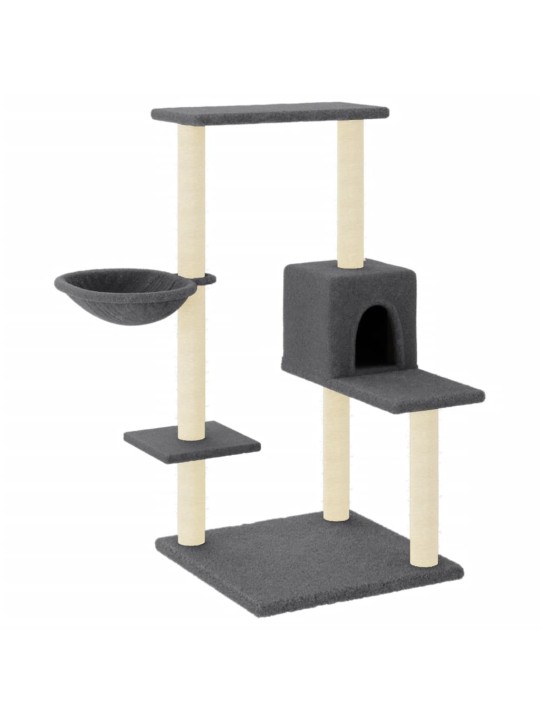 Škrabadlo pro kočky se sisalovými sloupky tmavě šedé 95 cm