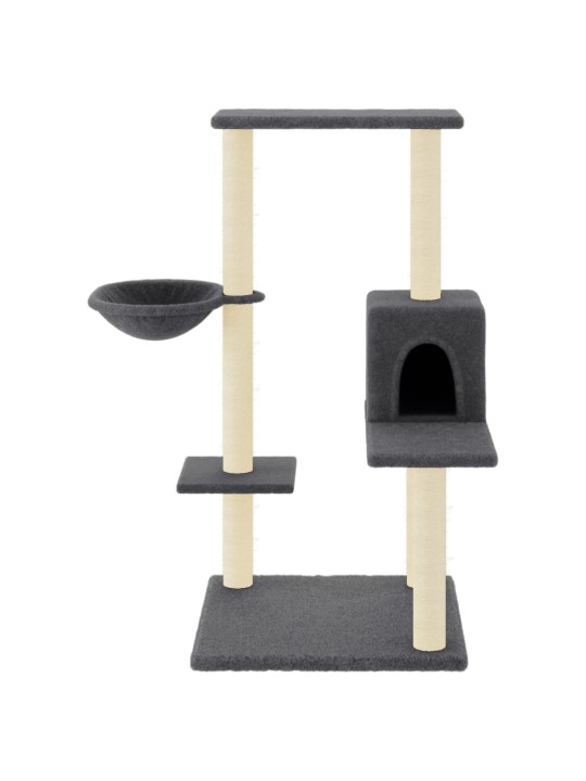 Škrabadlo pro kočky se sisalovými sloupky tmavě šedé 95 cm
