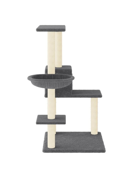 Škrabadlo pro kočky se sisalovými sloupky tmavě šedé 95 cm