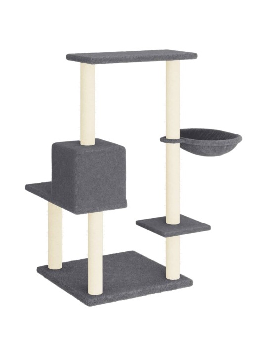 Škrabadlo pro kočky se sisalovými sloupky tmavě šedé 95 cm
