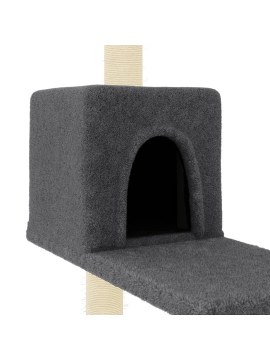 Škrabadlo pro kočky se sisalovými sloupky tmavě šedé 95 cm