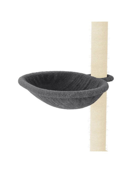 Škrabadlo pro kočky se sisalovými sloupky tmavě šedé 95 cm