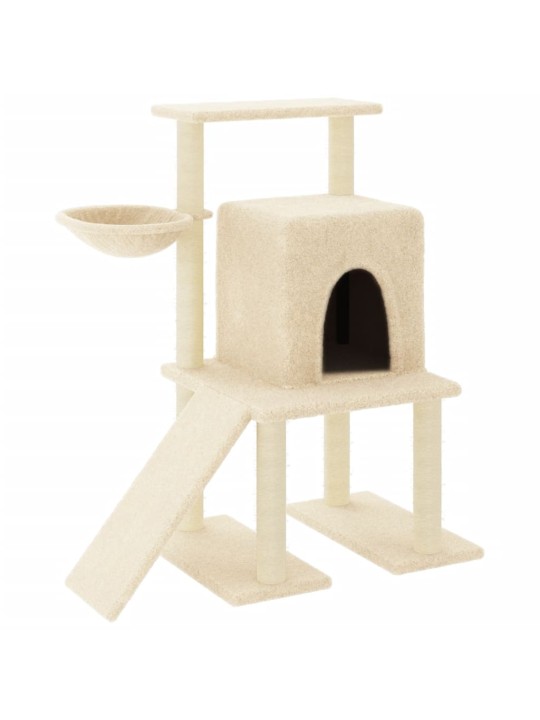 Škrabadlo pro kočky se sisalovými sloupky krémové 96,5 cm