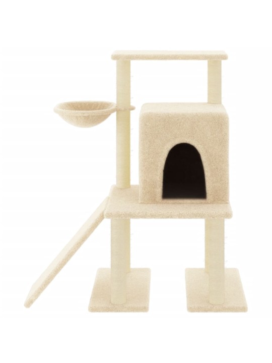 Škrabadlo pro kočky se sisalovými sloupky krémové 96,5 cm