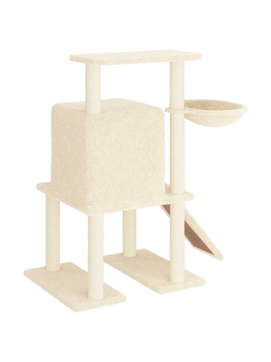 Škrabadlo pro kočky se sisalovými sloupky krémové 96,5 cm