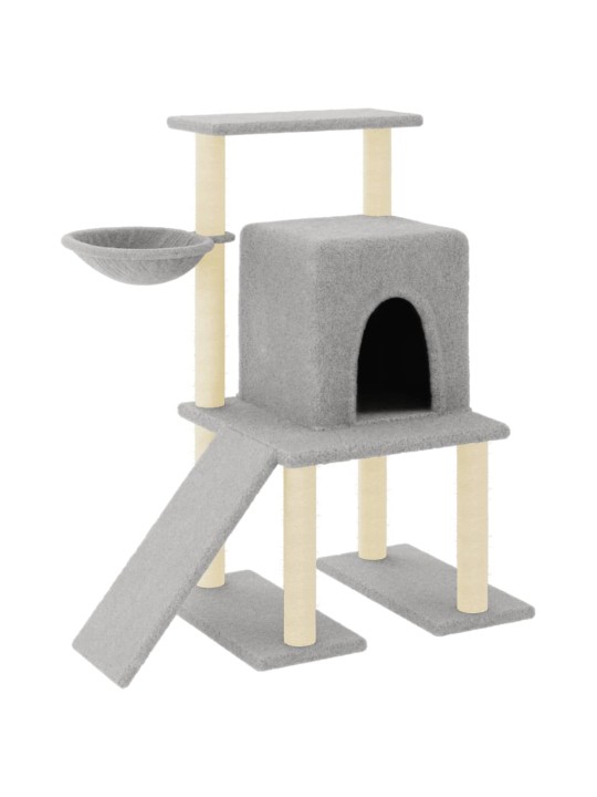 Škrabadlo pro kočky se sisalovými sloupky světle šedé 96,5 cm