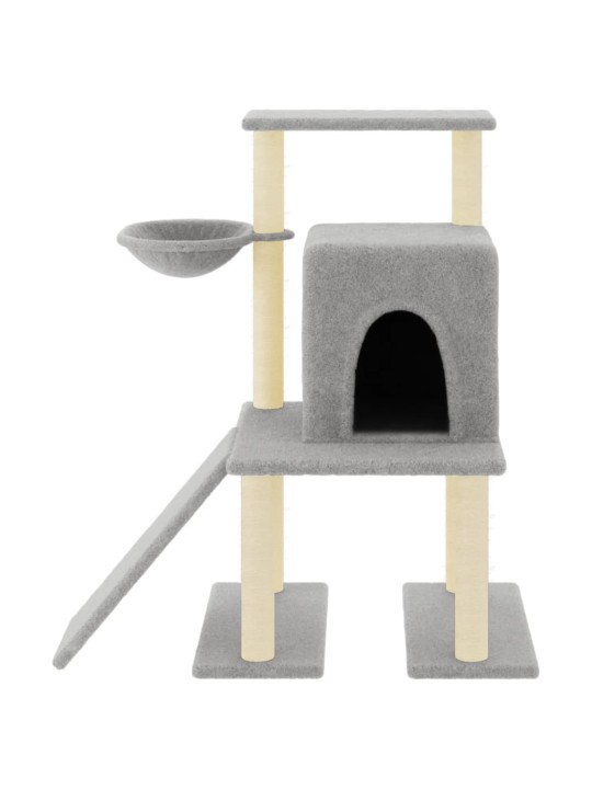 Škrabadlo pro kočky se sisalovými sloupky světle šedé 96,5 cm