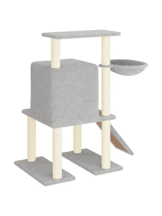 Škrabadlo pro kočky se sisalovými sloupky světle šedé 96,5 cm