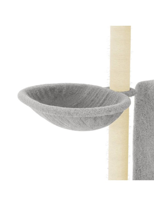 Škrabadlo pro kočky se sisalovými sloupky světle šedé 96,5 cm