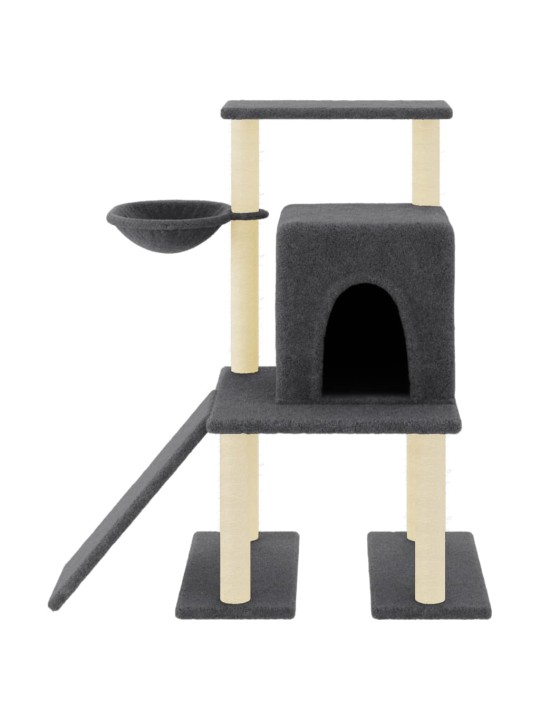 Škrabadlo pro kočky se sisalovými sloupky tmavě šedé 96,5 cm