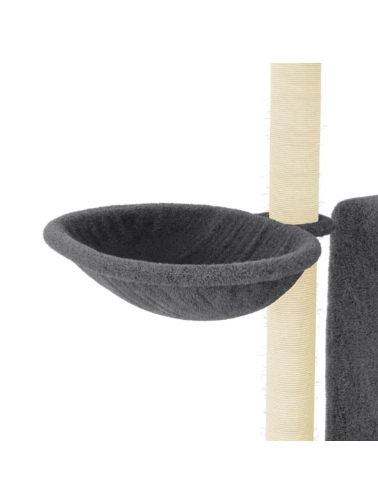 Škrabadlo pro kočky se sisalovými sloupky tmavě šedé 96,5 cm