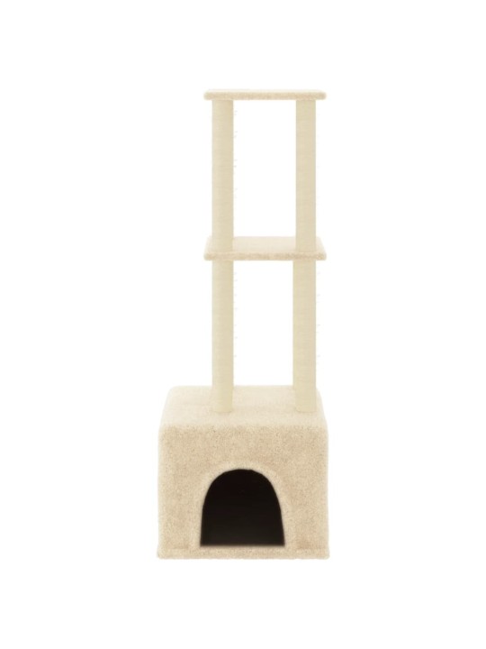 Škrabadlo pro kočky se sisalovými sloupky krémové 133,5 cm