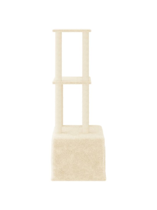 Škrabadlo pro kočky se sisalovými sloupky krémové 133,5 cm