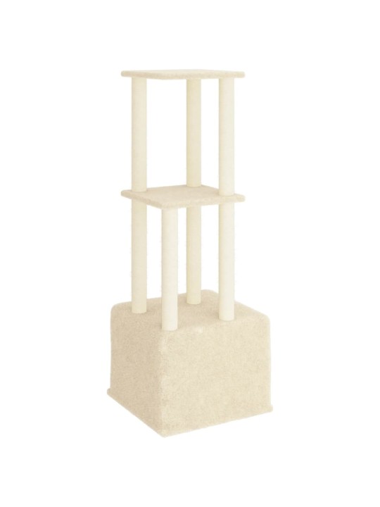 Škrabadlo pro kočky se sisalovými sloupky krémové 133,5 cm