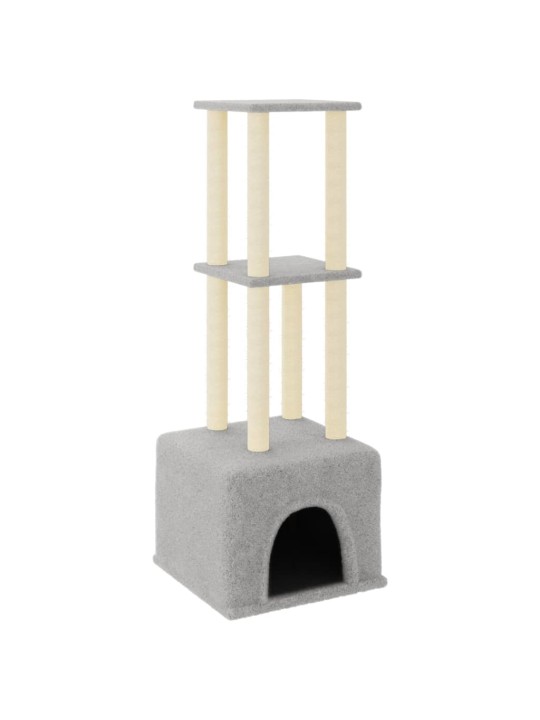 Škrabadlo pro kočky se sisalovými sloupky světle šedé 133,5 cm