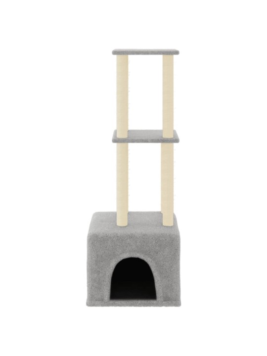 Škrabadlo pro kočky se sisalovými sloupky světle šedé 133,5 cm