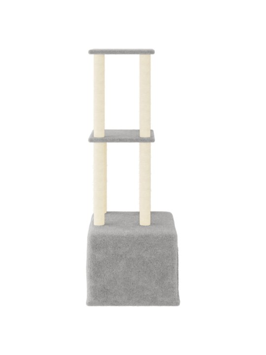 Škrabadlo pro kočky se sisalovými sloupky světle šedé 133,5 cm