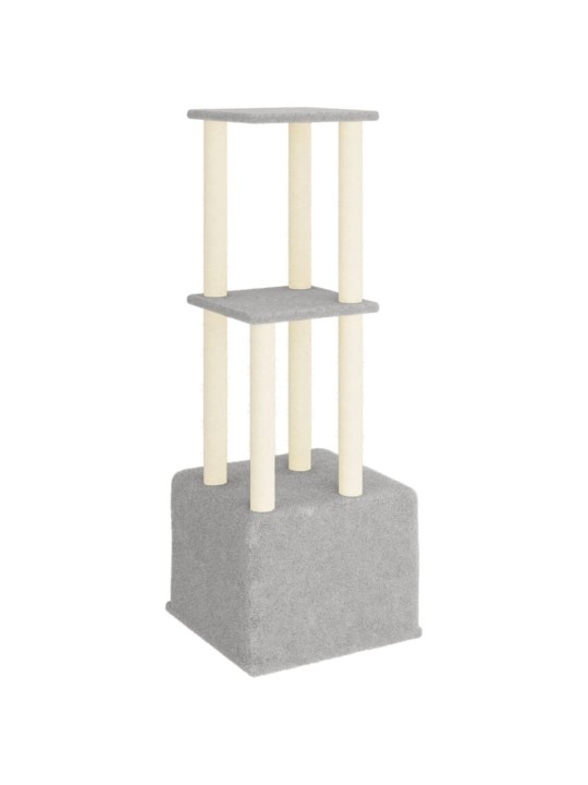 Škrabadlo pro kočky se sisalovými sloupky světle šedé 133,5 cm