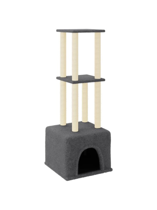 Škrabadlo pro kočky se sisalovými sloupky tmavě šedé 133,5 cm