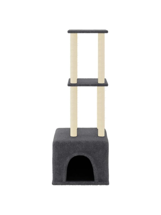 Škrabadlo pro kočky se sisalovými sloupky tmavě šedé 133,5 cm