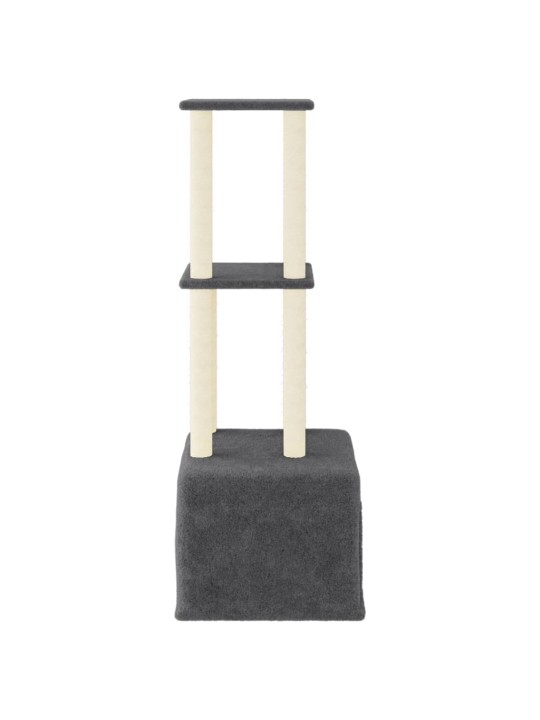 Škrabadlo pro kočky se sisalovými sloupky tmavě šedé 133,5 cm