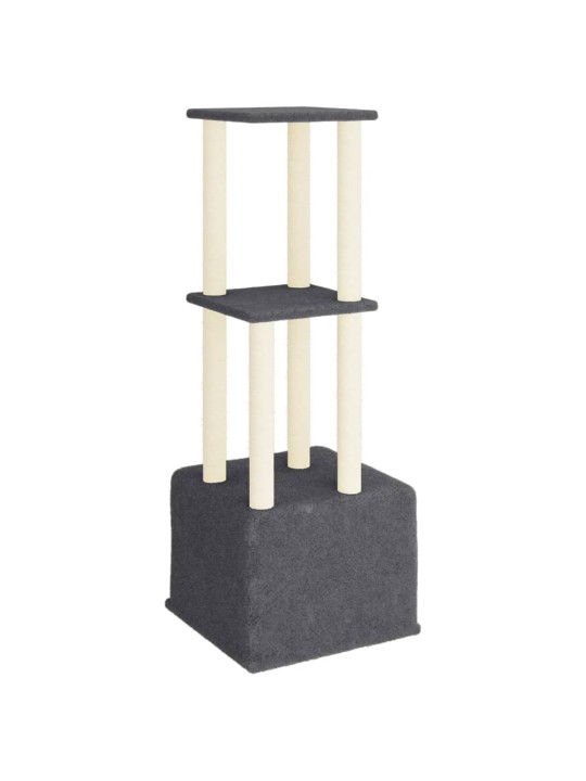 Škrabadlo pro kočky se sisalovými sloupky tmavě šedé 133,5 cm