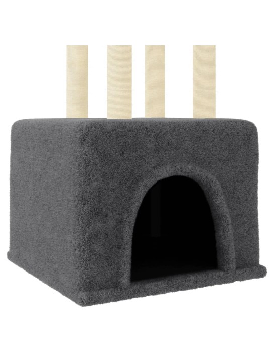 Škrabadlo pro kočky se sisalovými sloupky tmavě šedé 133,5 cm
