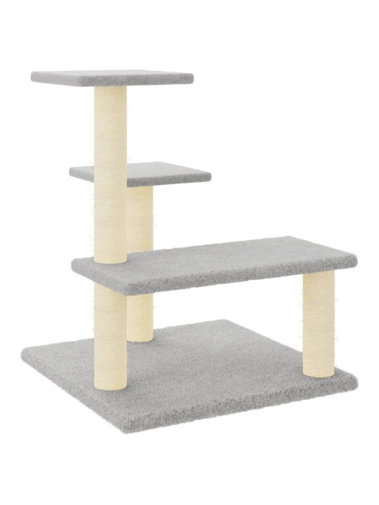 Škrabadlo pro kočky se sisalovými sloupky světle šedé 61 cm
