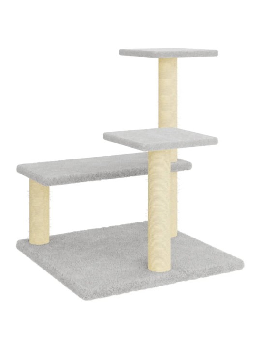 Škrabadlo pro kočky se sisalovými sloupky světle šedé 61 cm