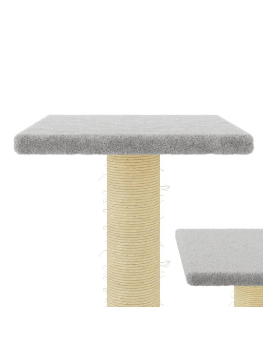 Škrabadlo pro kočky se sisalovými sloupky světle šedé 61 cm