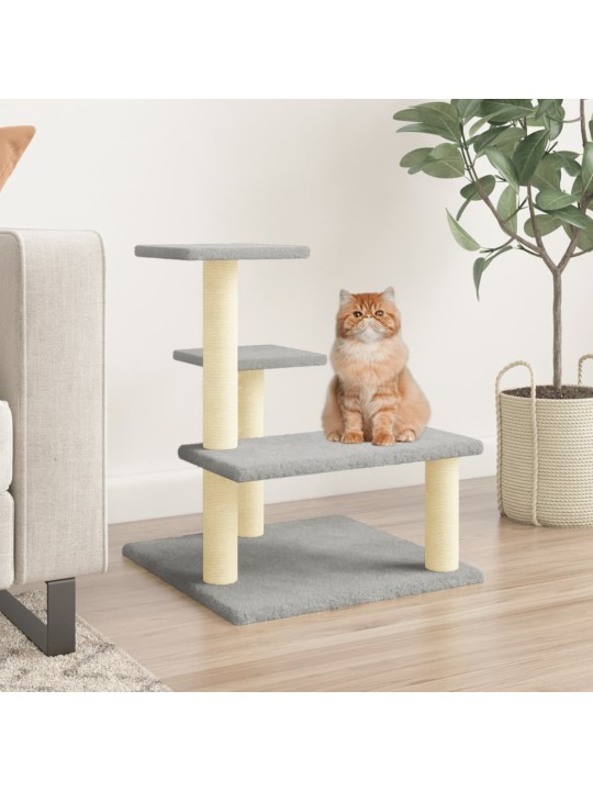 Škrabadlo pro kočky se sisalovými sloupky světle šedé 61 cm