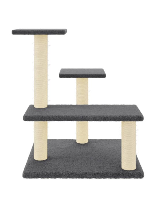 Škrabadlo pro kočky se sisalovými sloupky tmavě šedé 61 cm