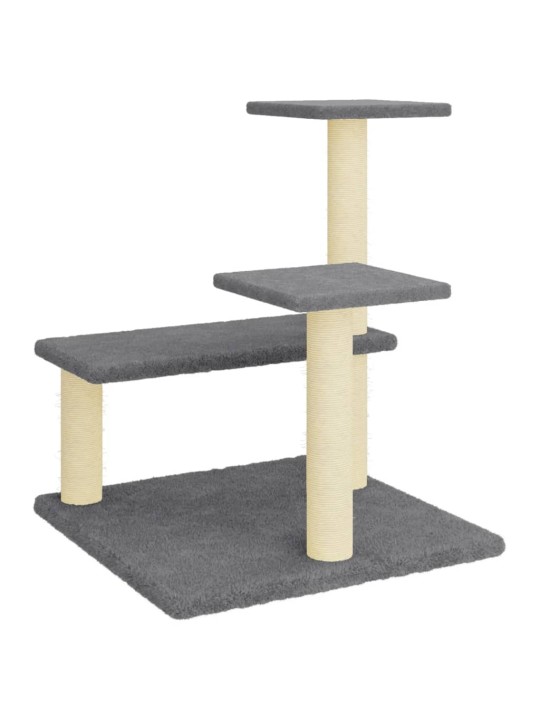 Škrabadlo pro kočky se sisalovými sloupky tmavě šedé 61 cm