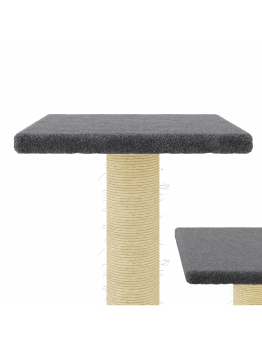 Škrabadlo pro kočky se sisalovými sloupky tmavě šedé 61 cm