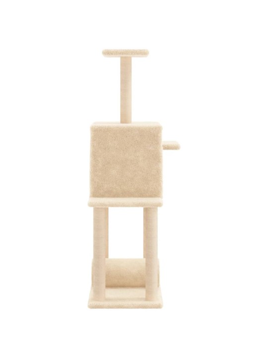 Škrabadlo pro kočky se sisalovými sloupky krémové 122 cm