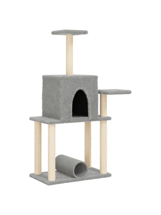 Škrabadlo pro kočky se sisalovými sloupky světle šedé 122 cm