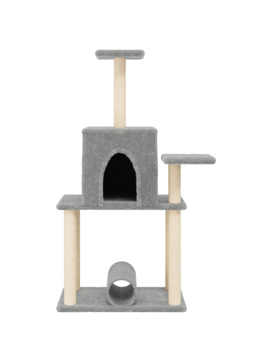 Škrabadlo pro kočky se sisalovými sloupky světle šedé 122 cm