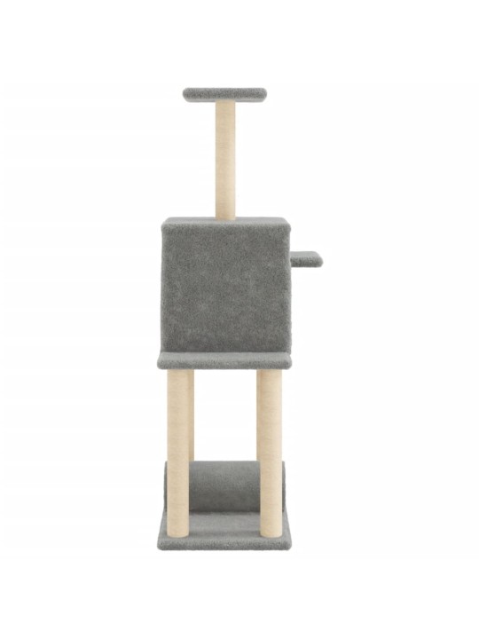 Škrabadlo pro kočky se sisalovými sloupky světle šedé 122 cm
