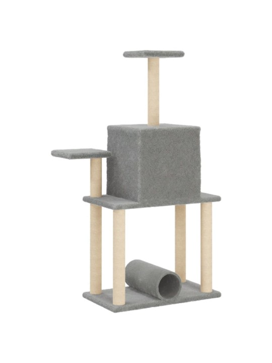 Škrabadlo pro kočky se sisalovými sloupky světle šedé 122 cm