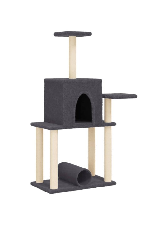 Škrabadlo pro kočky se sisalovými sloupky tmavě šedé 122 cm