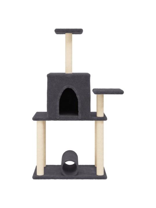 Škrabadlo pro kočky se sisalovými sloupky tmavě šedé 122 cm