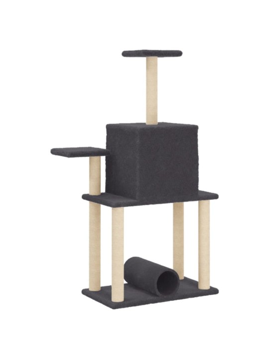 Škrabadlo pro kočky se sisalovými sloupky tmavě šedé 122 cm