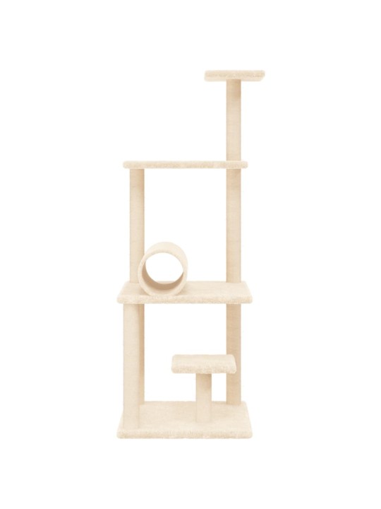 Škrabadlo pro kočky se sisalovými sloupky krémové 136 cm