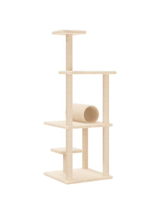 Škrabadlo pro kočky se sisalovými sloupky krémové 136 cm