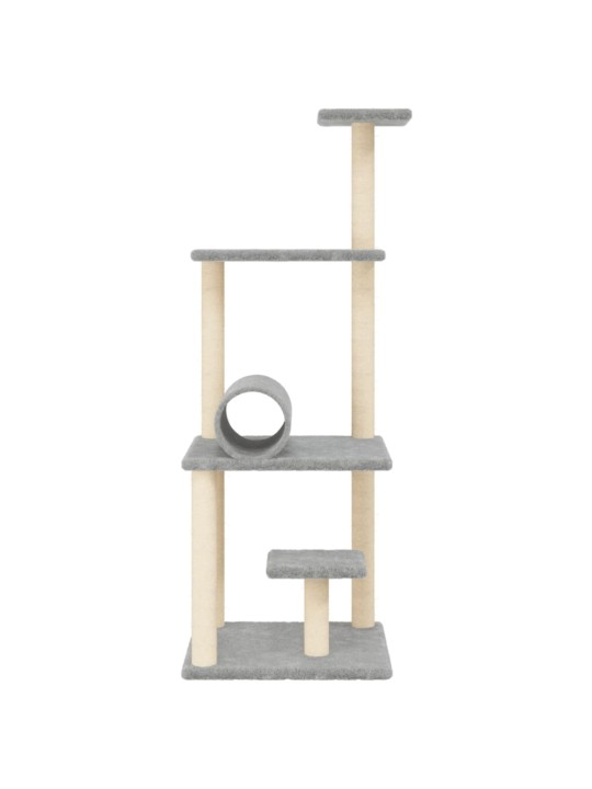 Škrabadlo pro kočky se sisalovými sloupky světle šedé 136 cm