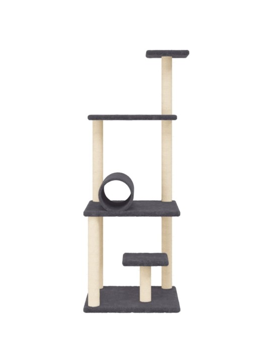 Škrabadlo pro kočky se sisalovými sloupky tmavě šedé 136 cm