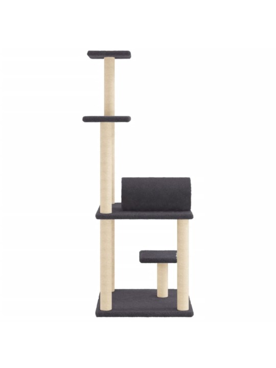 Škrabadlo pro kočky se sisalovými sloupky tmavě šedé 136 cm