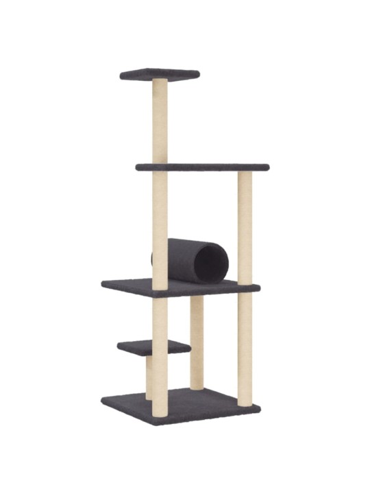 Škrabadlo pro kočky se sisalovými sloupky tmavě šedé 136 cm