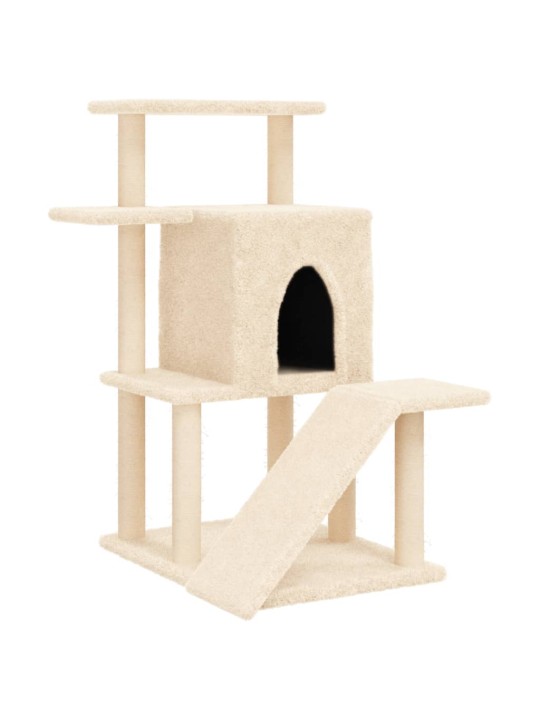 Škrabadlo pro kočky se sisalovými sloupky krémové 97 cm